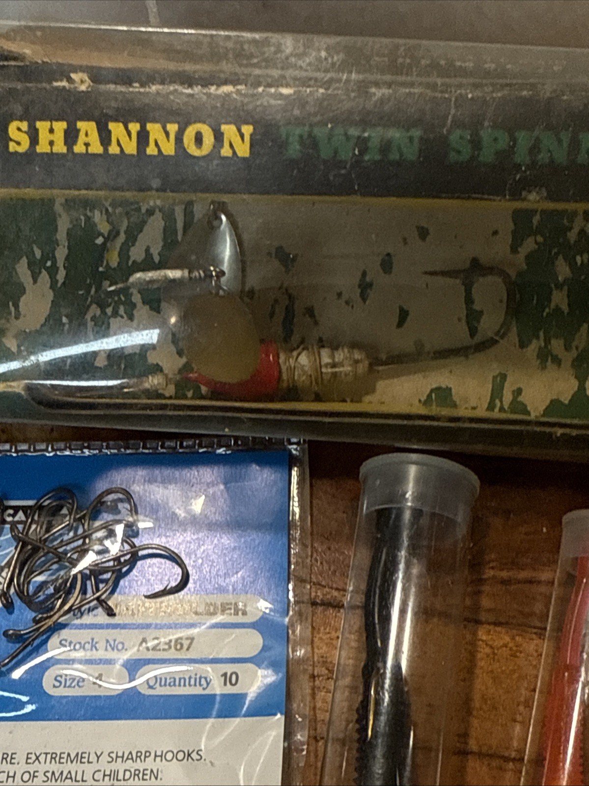 Lot Fishing Supplies Vintage Flies Lures Line Weights Scale Hooks