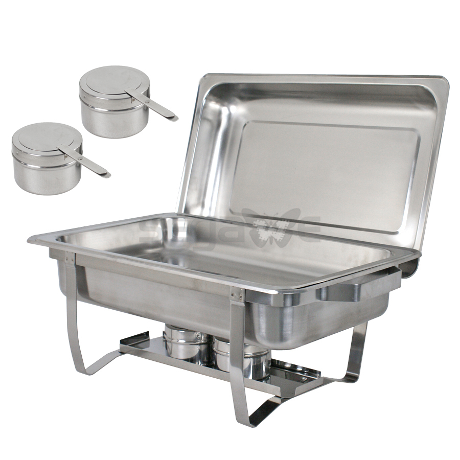 2 Packs Lot 2~8 Quart Stainless Steel Rectangular Chafing Dish Buffet Catering
