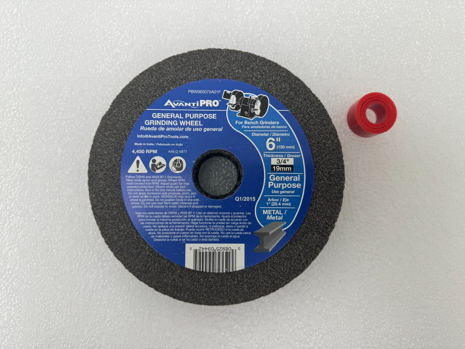 6 In X 3/4 In X 1 In Bench Grinding Wheel New AvantiPro