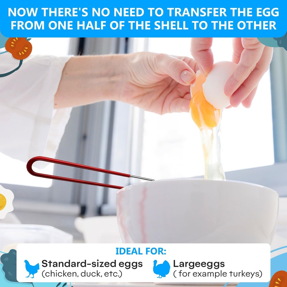 Egg Separator for Raw Eggs - Egg Yolk Separator Kitchen Gadget Yolk Stainless...