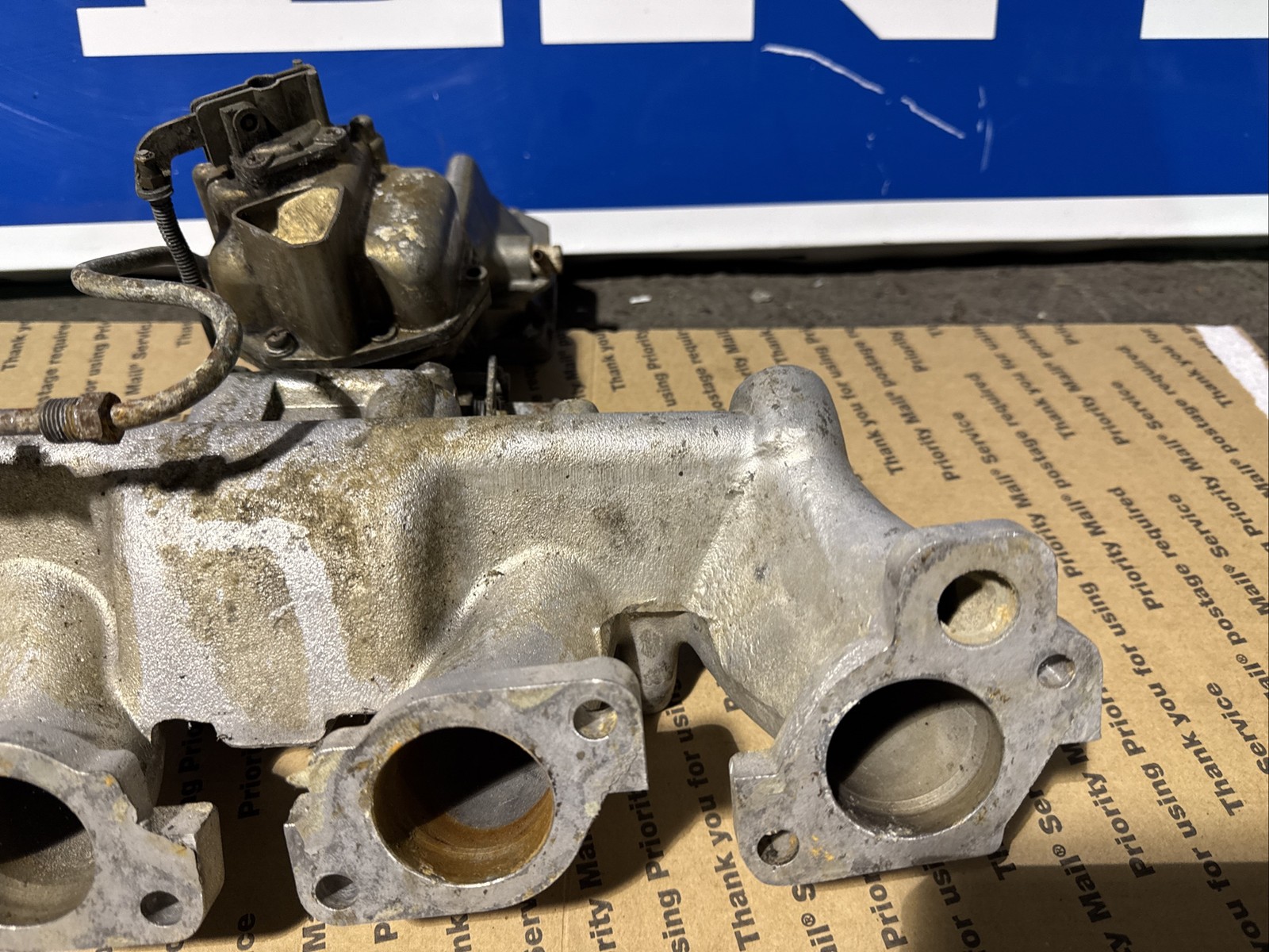 Volvo Penta AQ120 and AQ140 4 Cylinder Marine intake manifold with carb.