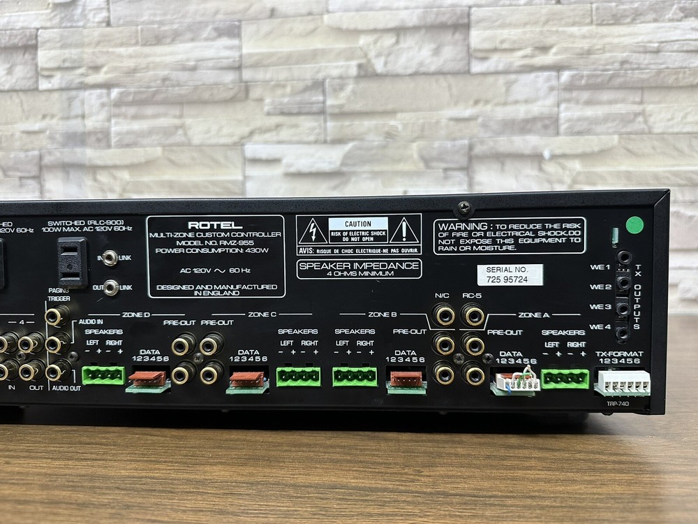 Rotel RMZ-955 Multi-Zone Custom Controller / Multi Room Amplifier Great Cond