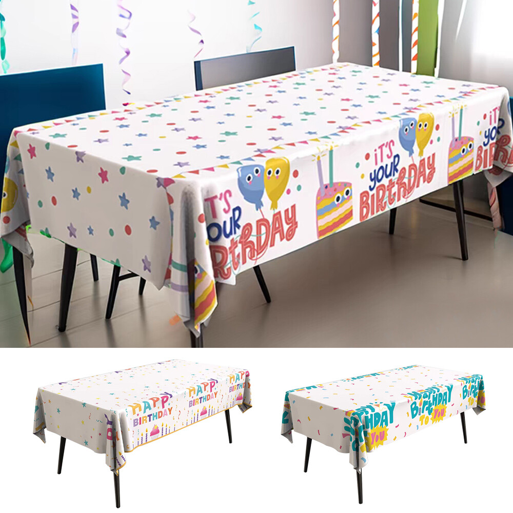 1/2PCS Plastic Rectangular Tablecloth Table Covers for Birthday Party 137*183cm❥