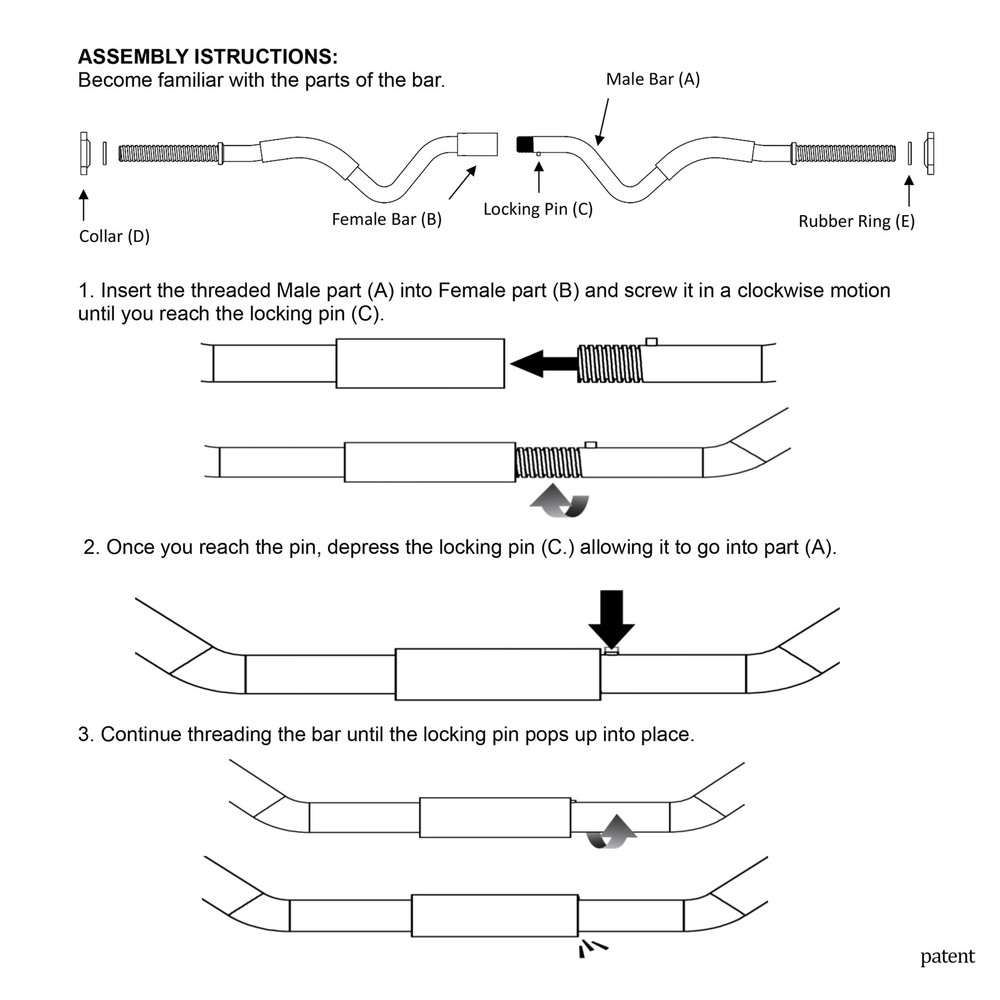 Standard 2-Piece Super Curl Bar with Threaded Ends