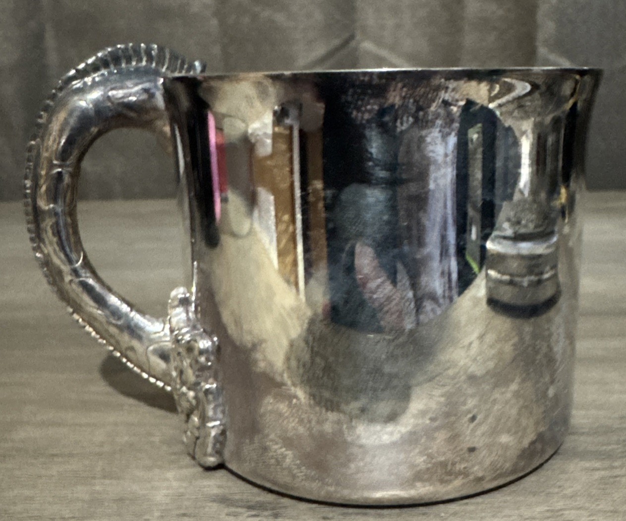 Antique Reed & Barton Vintage Silver Plated Baby Cup Giraffe/Lion/Monkey