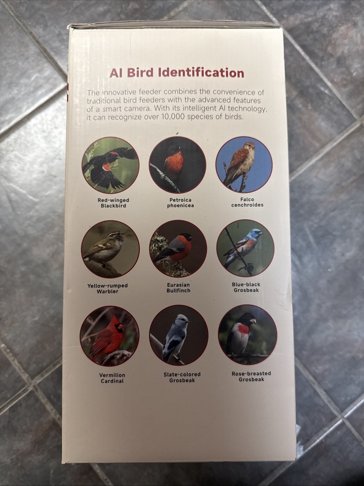 Smart Bird Feeder Camera Battery/Solar Powered (AI Bird Identification)