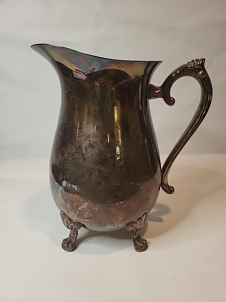 Vintage Silver Plated Footed Pitcher By Leonard.