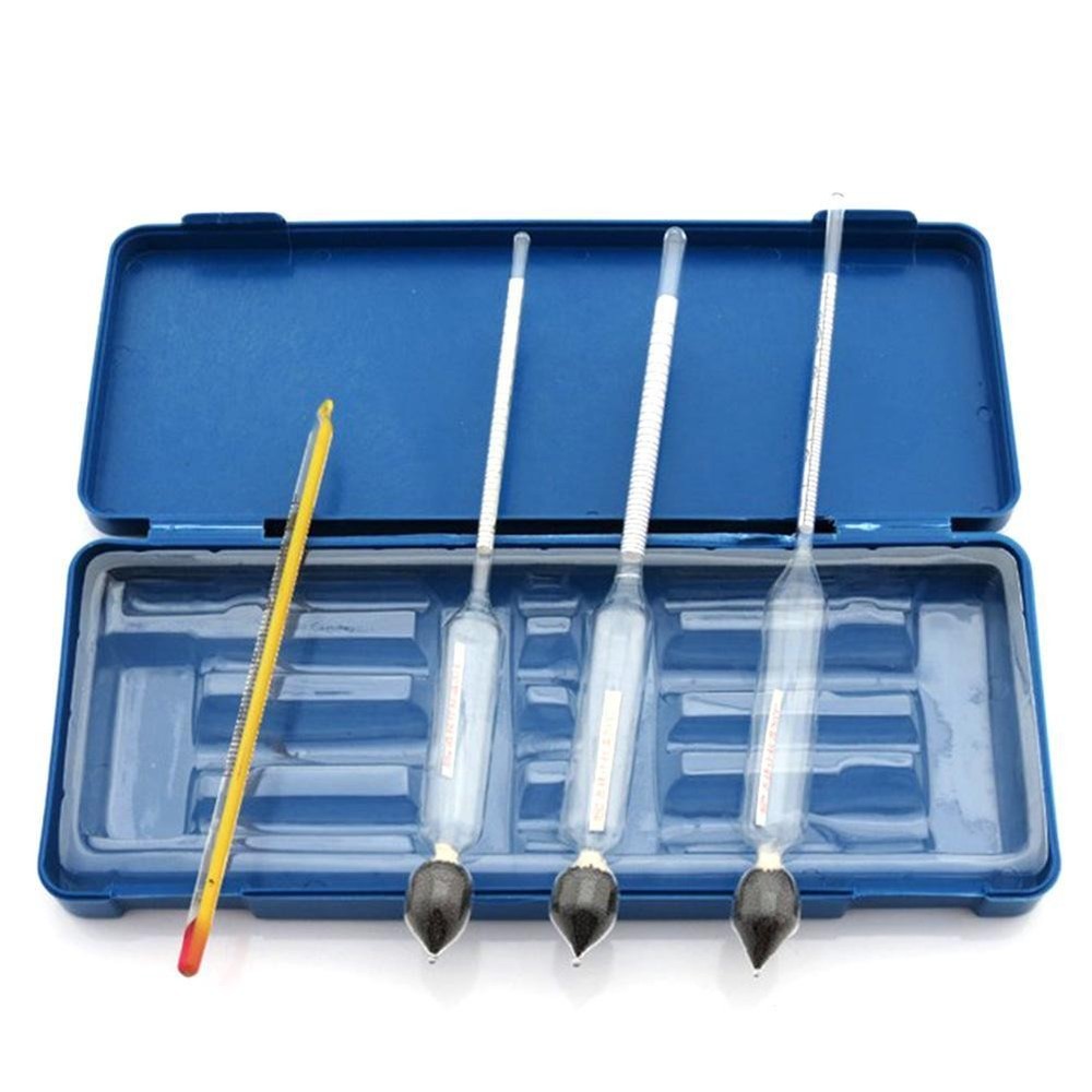 3Pcs Hydrometer Alcohol Meter Vinometer Tester With Thermometer Gadget Set