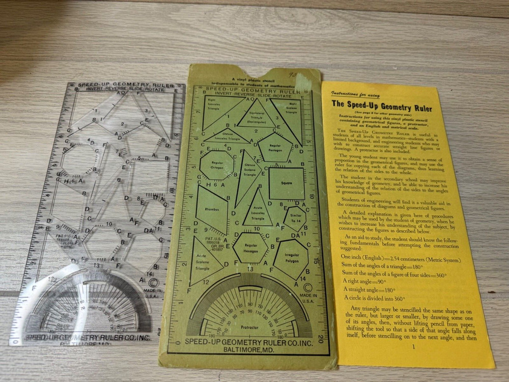 The Speed-Up Geometry Ruler with Booklet & Sleeve Insert