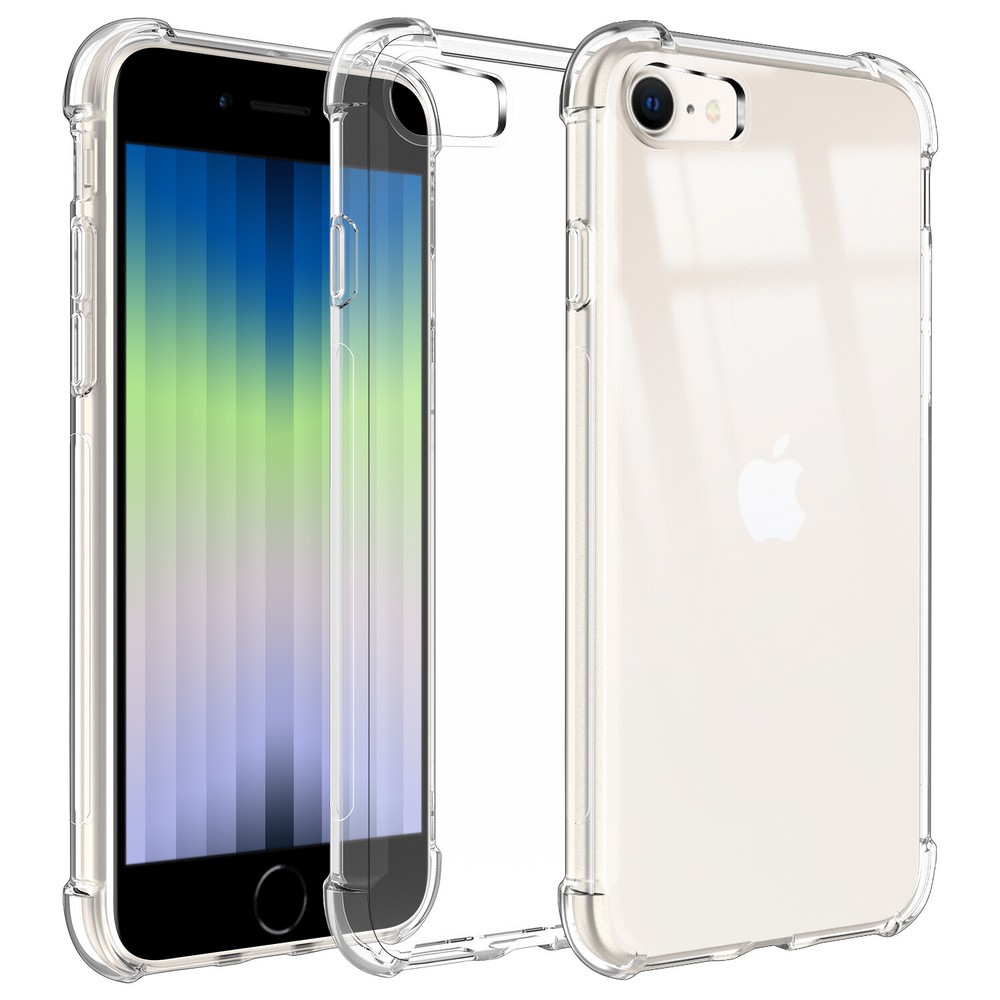 For iPhone SE 3rd Gen 2022/SE 2/8/7 Clear Case Shockproof Cover/Screen Protector