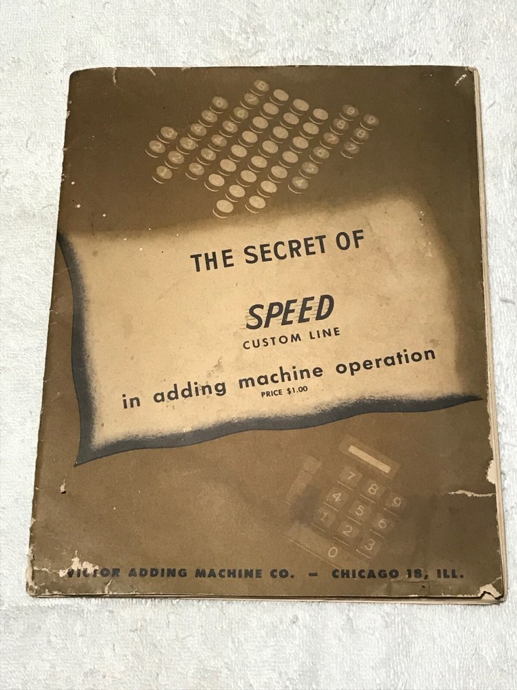 Vtge. Victor Adding Machine Operating Manual for Custom 60 & 70 Line Models.
