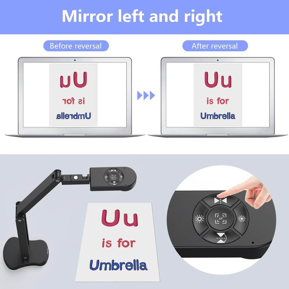 THUSTAR 8MP Document Camera & Webcam 4K with Dual Microphones, USB Visualiser