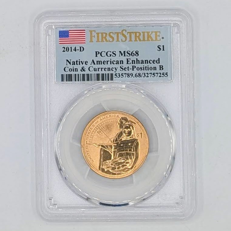 2014-D Native American Enhanced $1 PCGS MS68 Position B First Strike