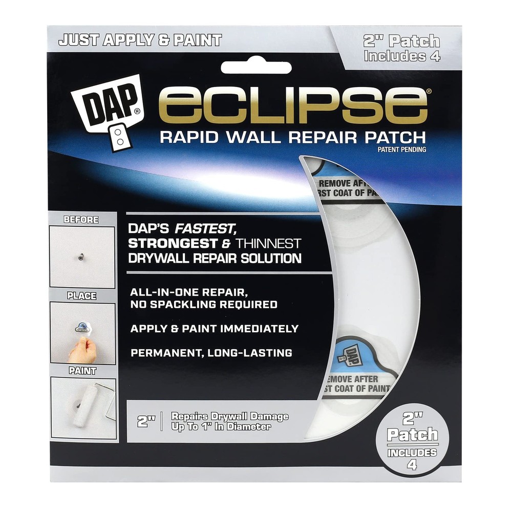 DAP Eclipse Rapid Wall Repair Patch, 2 in, 4 Pack (7079809161) 2 Inch, White