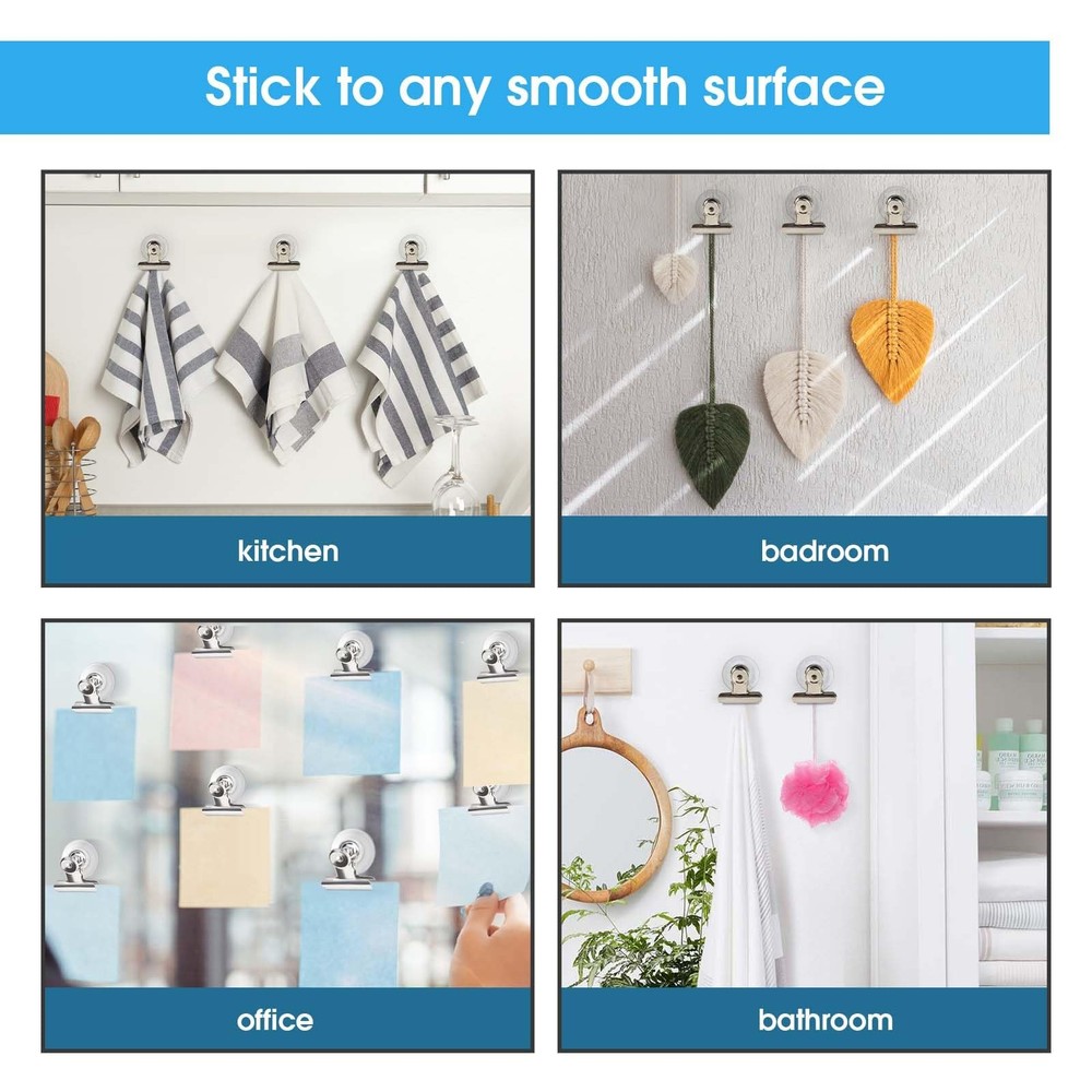 AccEncyc Suction Cup Clips for Windows 12Pcs Clear 12Pcs,
