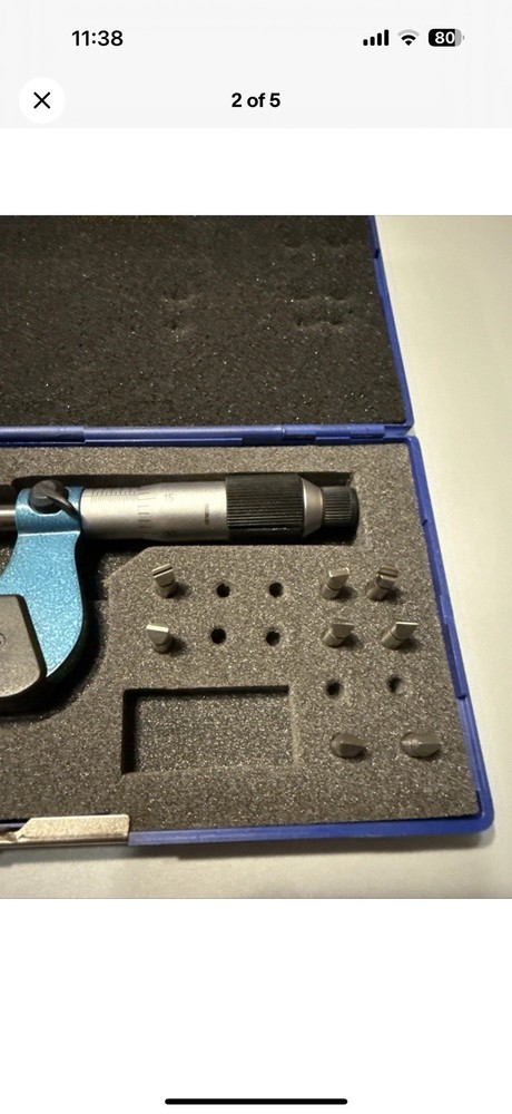 Screw Thread Micrometer 0-1" 0.001" Anvil Sets Included