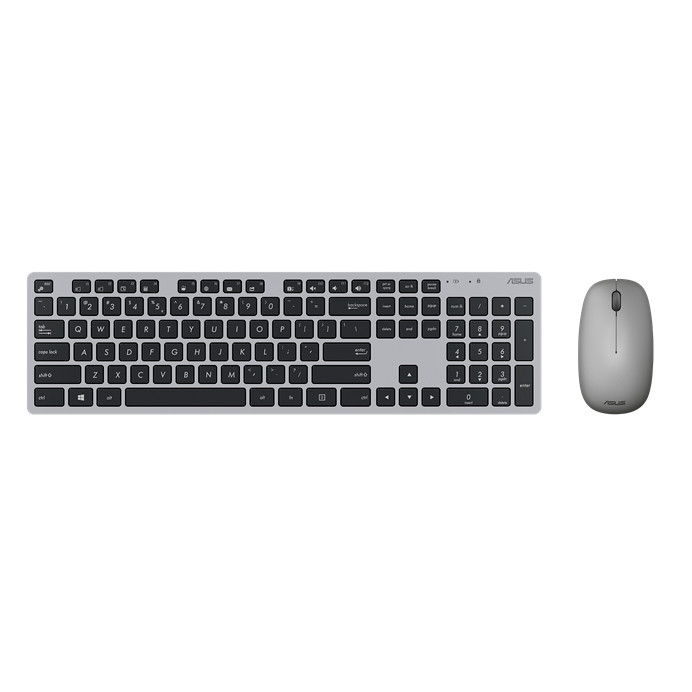 NEW ASUS W5000 Wireless Keyboard + Mouse Bundle Set for PC Desktop -Silver/Black