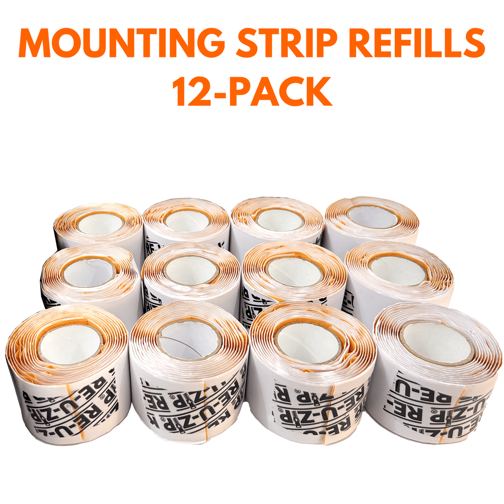 RE-U-ZIP™ Mounting Strips | 12 Pack