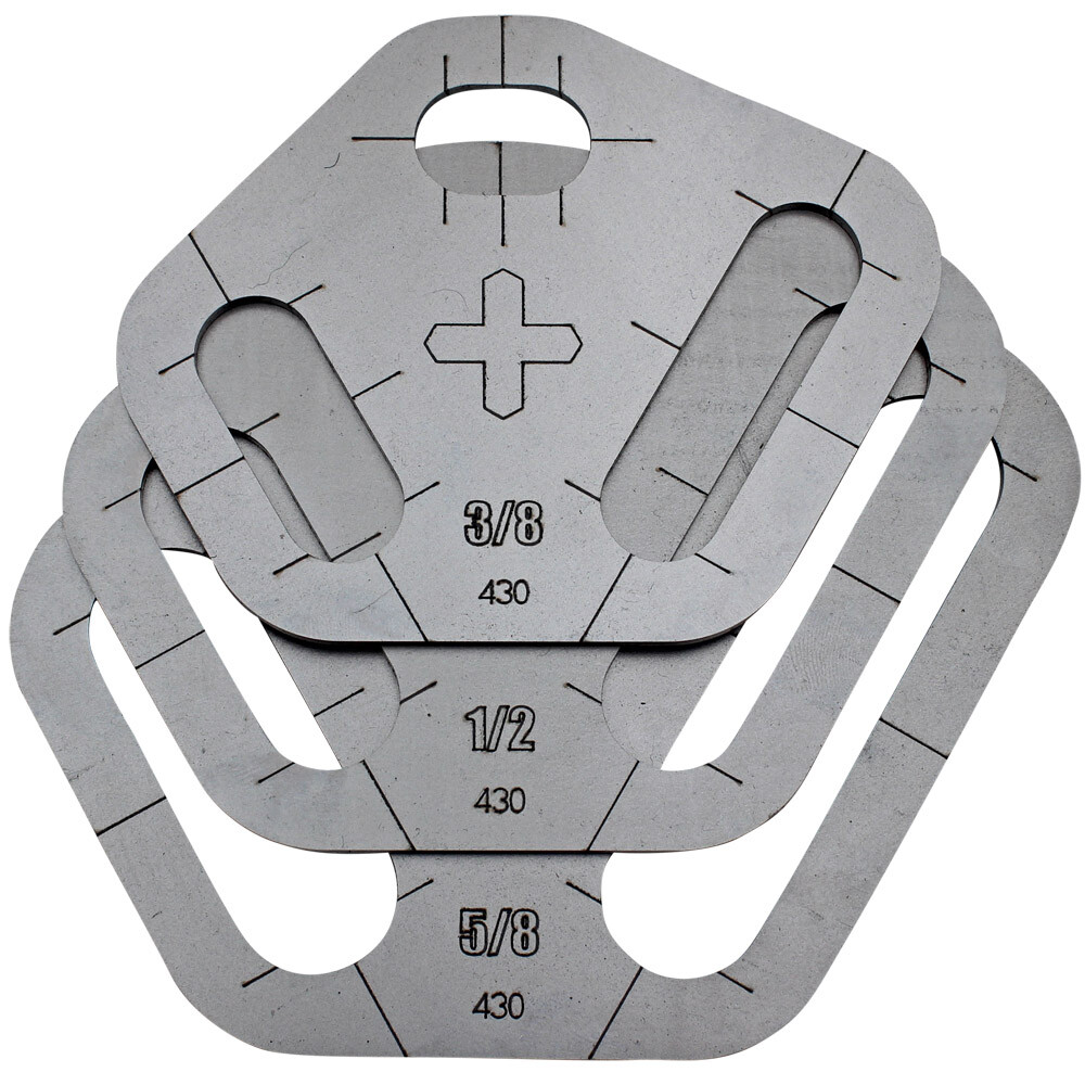 Plasma Stencil - Tri Slot Cutter Guide - 3 pc. Kit
