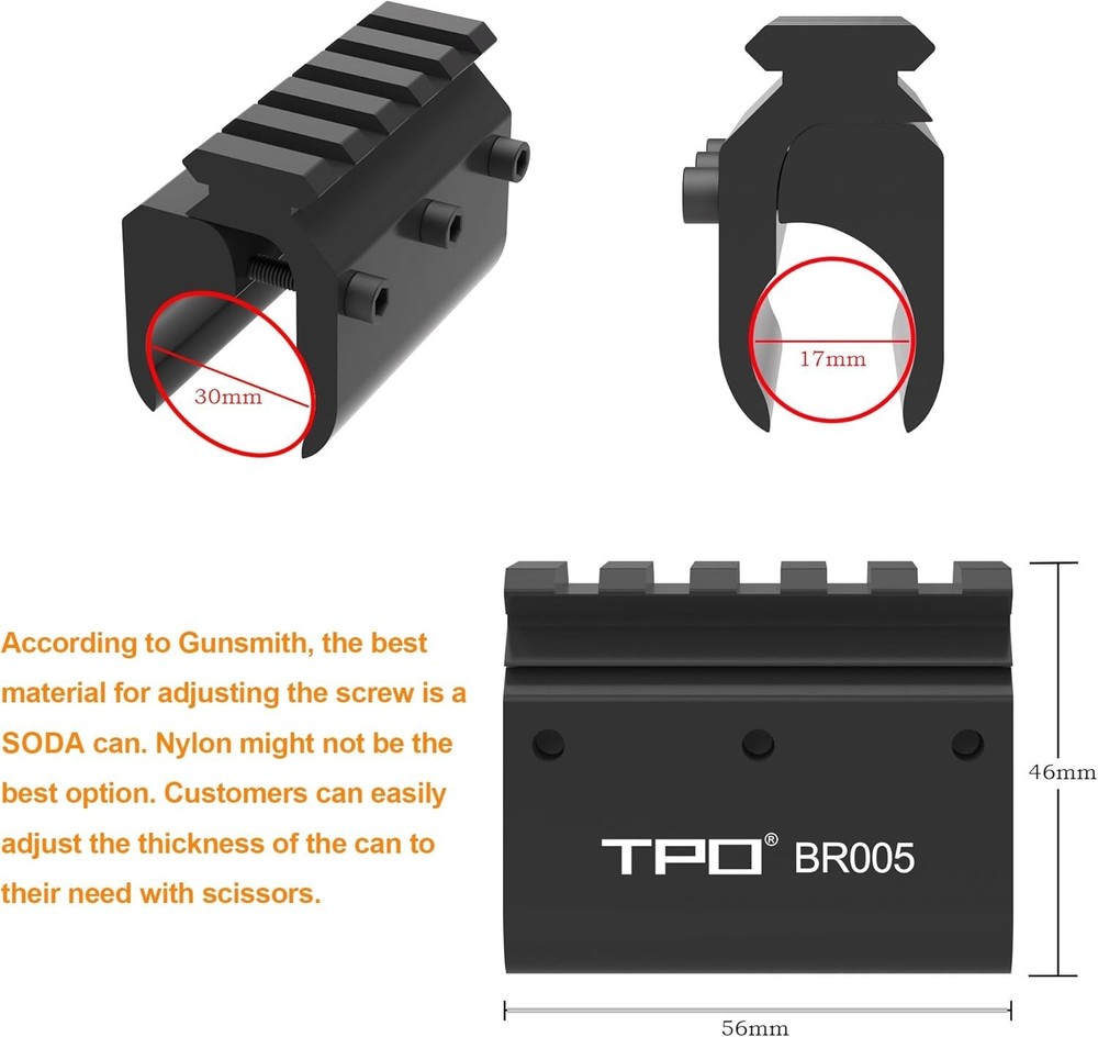 Barrel Mount with Picatinny Rail for Laser Flashlight