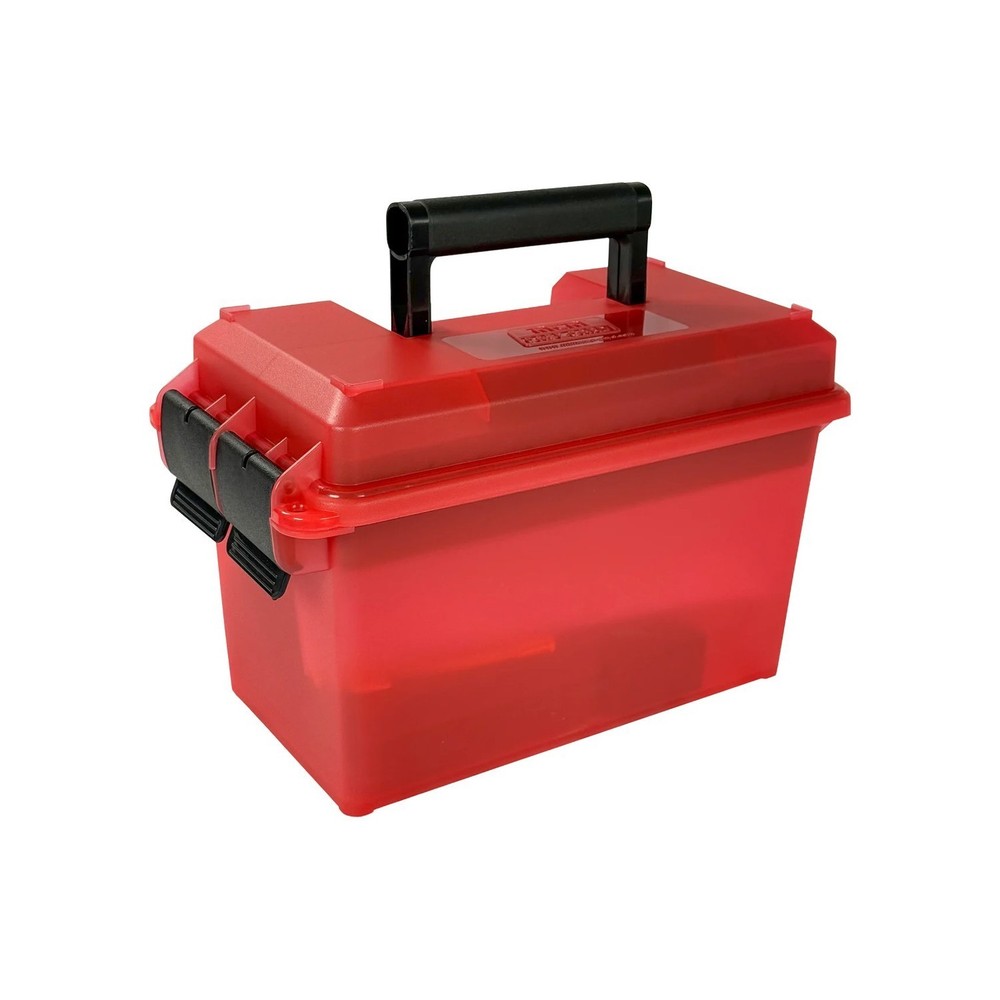 MTM Case-Gard Pistol Range Kit, Durable Plastic Dry Box, Clear Red #PRK