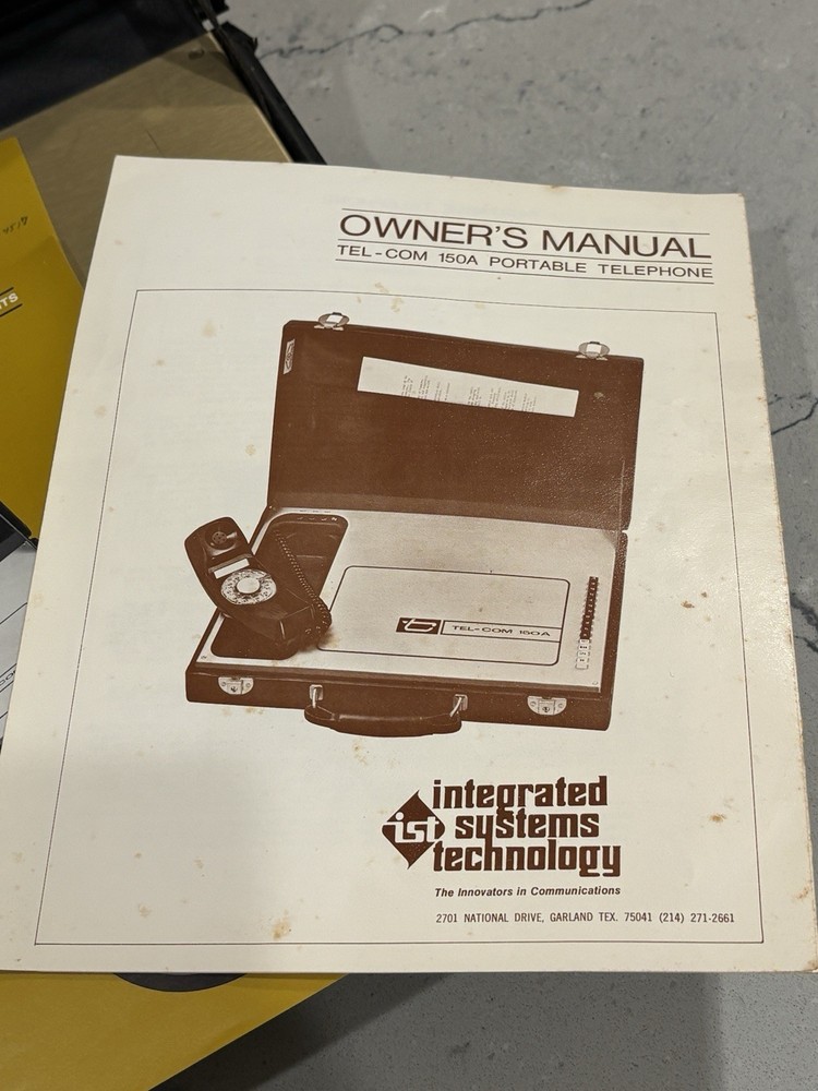 Integrated Systems Technology Tel-Com 150A Mobile Briefcase Telephone Paperwork