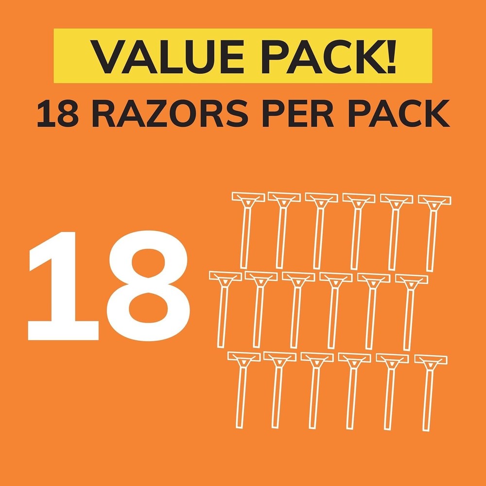 BIC Sensitive 2 Disposable Razors for Men 18 Count Twin Blade Pack