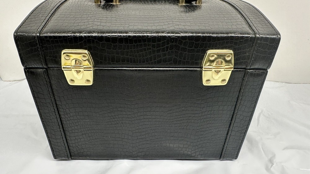 Genuine Bentony Square Soft Cover Hard Shell Combination Lock Box Black