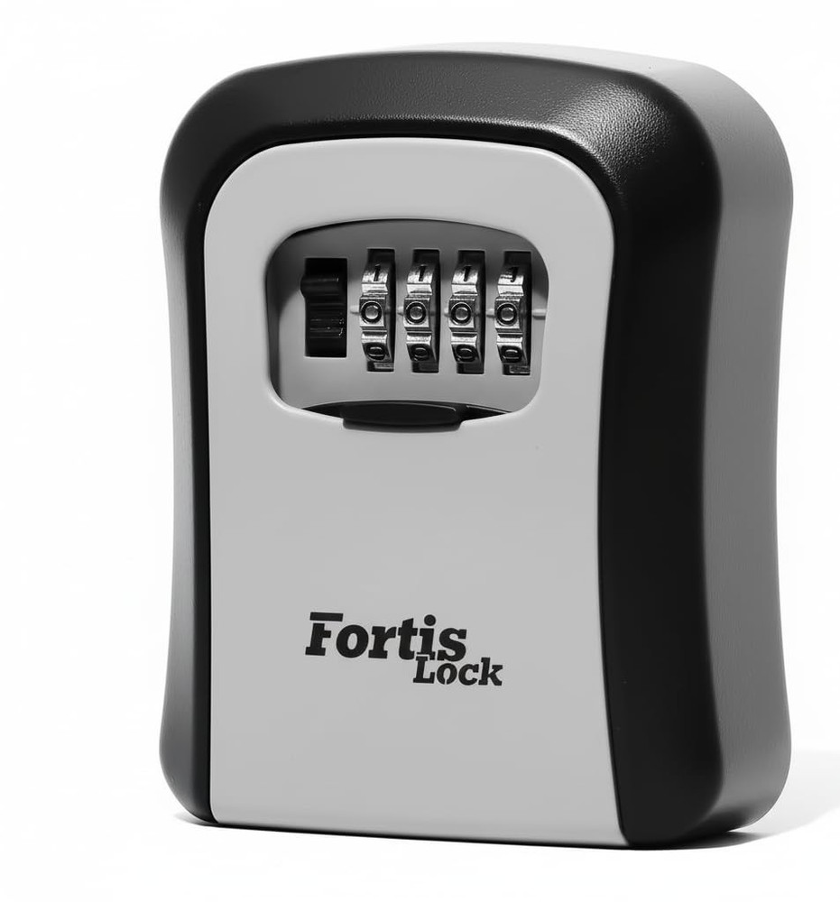 Lock Box for Keys with Code, Wall Mount Key Lock Box Combination, 4-Digit Res...