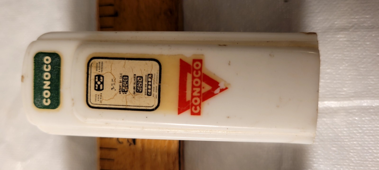 CONOCO Oil Gas Pump Salt and Pepper Shaker Set Vintage 1950s Green and White