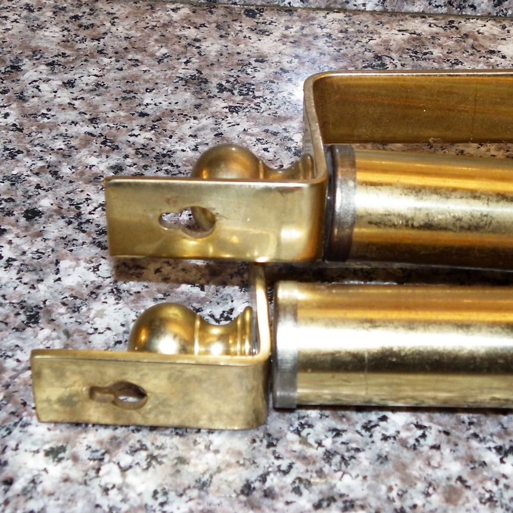 VINTAGE PAIR SMALL 11"X 7" VICTORIAN SOLID BRASS SHELF SUPPORT BRACKETS