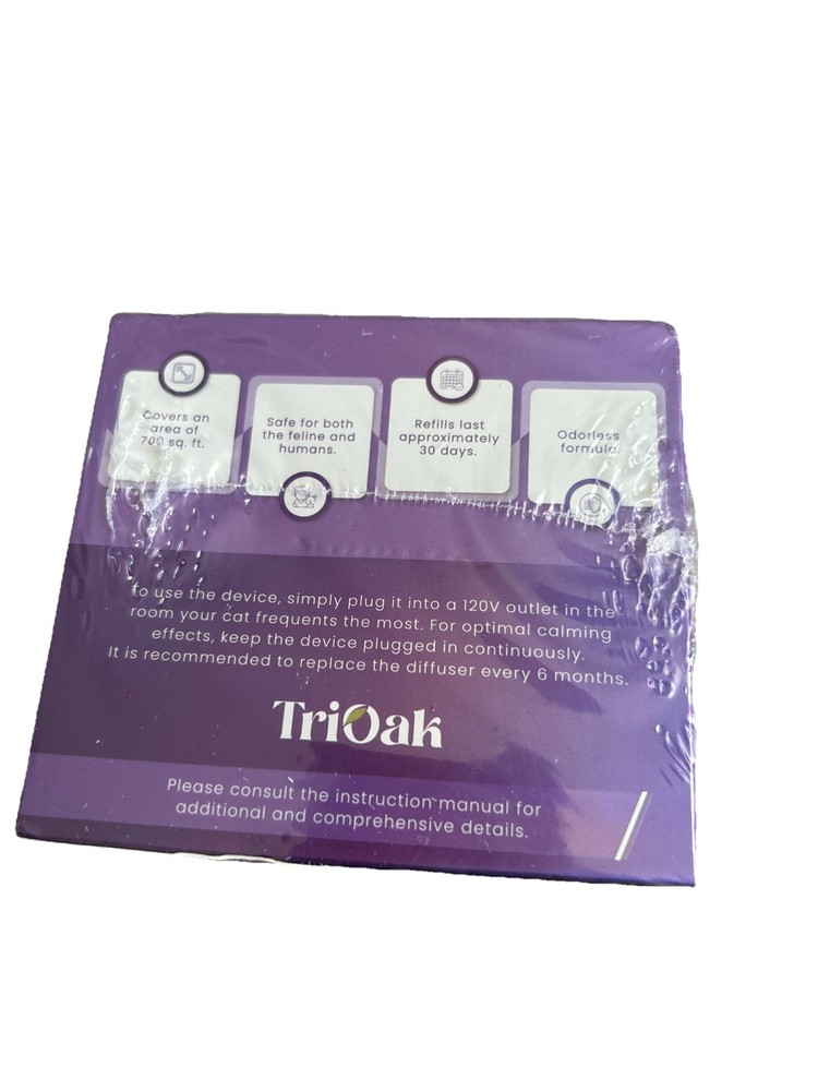 Tri-Oak Cat Calming Pheromone Diffuser Set (2 Diffusers And 2 Refills) 2 Boxes