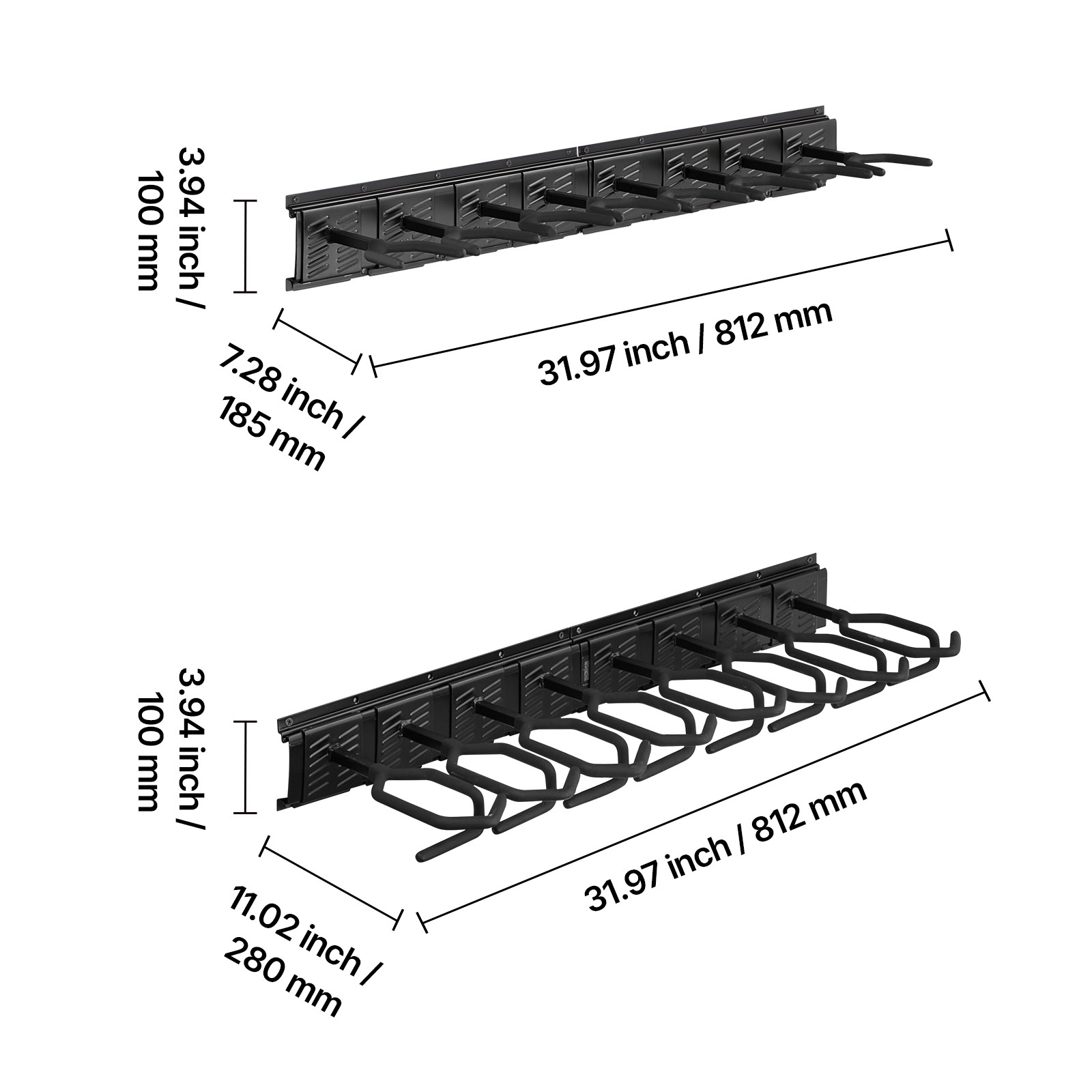 Uimoso Indoor Steel Gun Rack Wall Mount for Rifles and Shotguns, 8 Slots