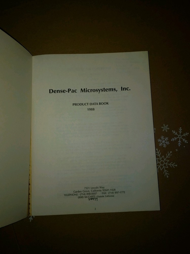 DPM Dense PAC Microsystems Data Book 1988 1989