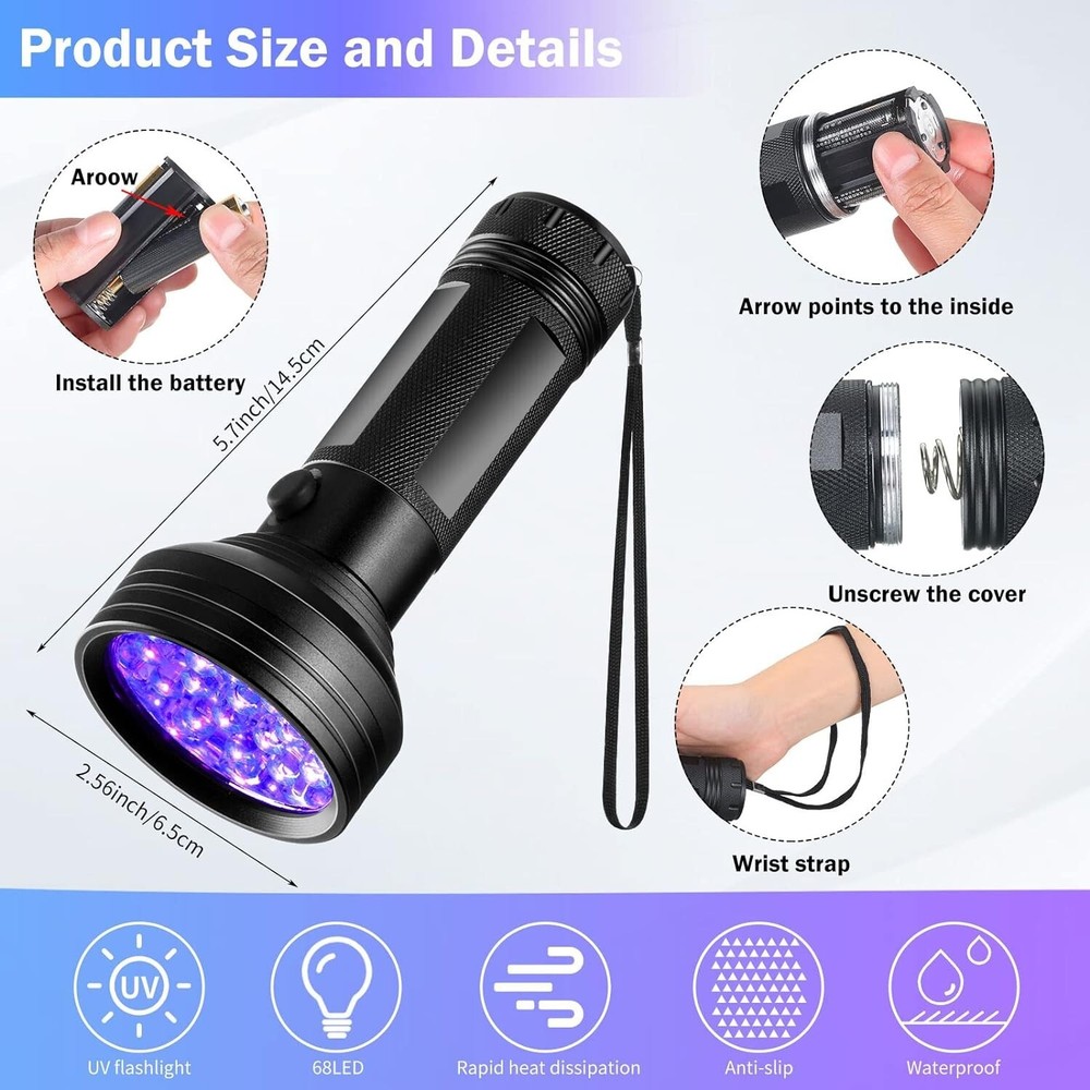Comprehensive Refrigerant Leak Detection Kit with LED Flashlight and UV Glasses