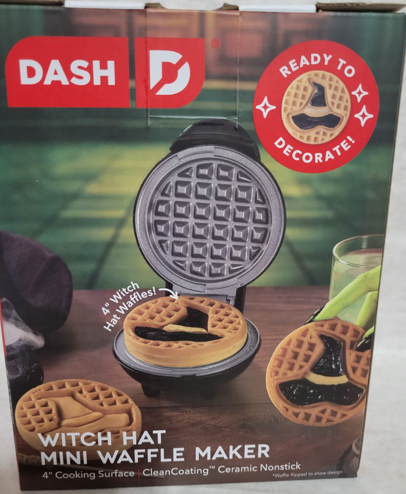 Dash Ready To Decorate Witch Hat Mini Waffle Maker New