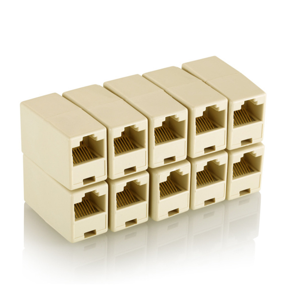 10-100* RJ45 Inline Coupler Cat6/Cat5e Ethernet Network Cable Extender Connector