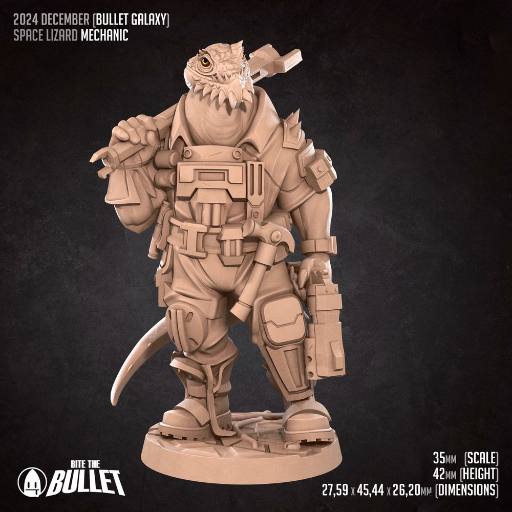 Space Lizard Mechanic - Engineer - Bite the Bullet - Dungeons and Dragons