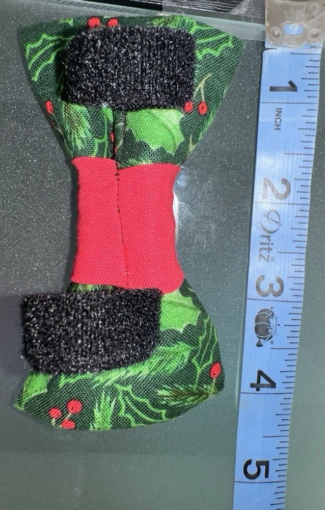 Handmade Over The Collar Small Pet Bow - Christmas Pattern #2