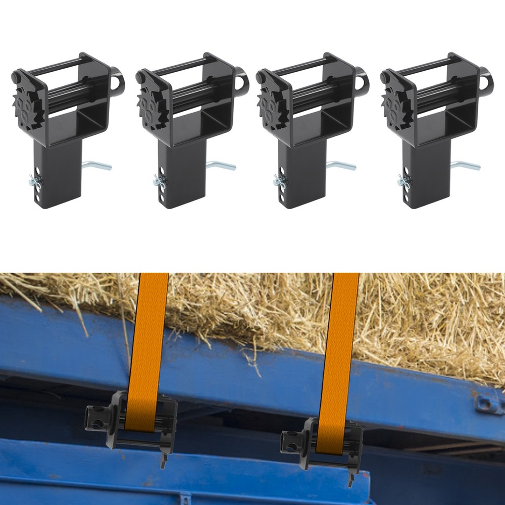 4 Pack Flatbed Winch Tie Down Trailer Stake Pocket Winch Flatbed Utility Set