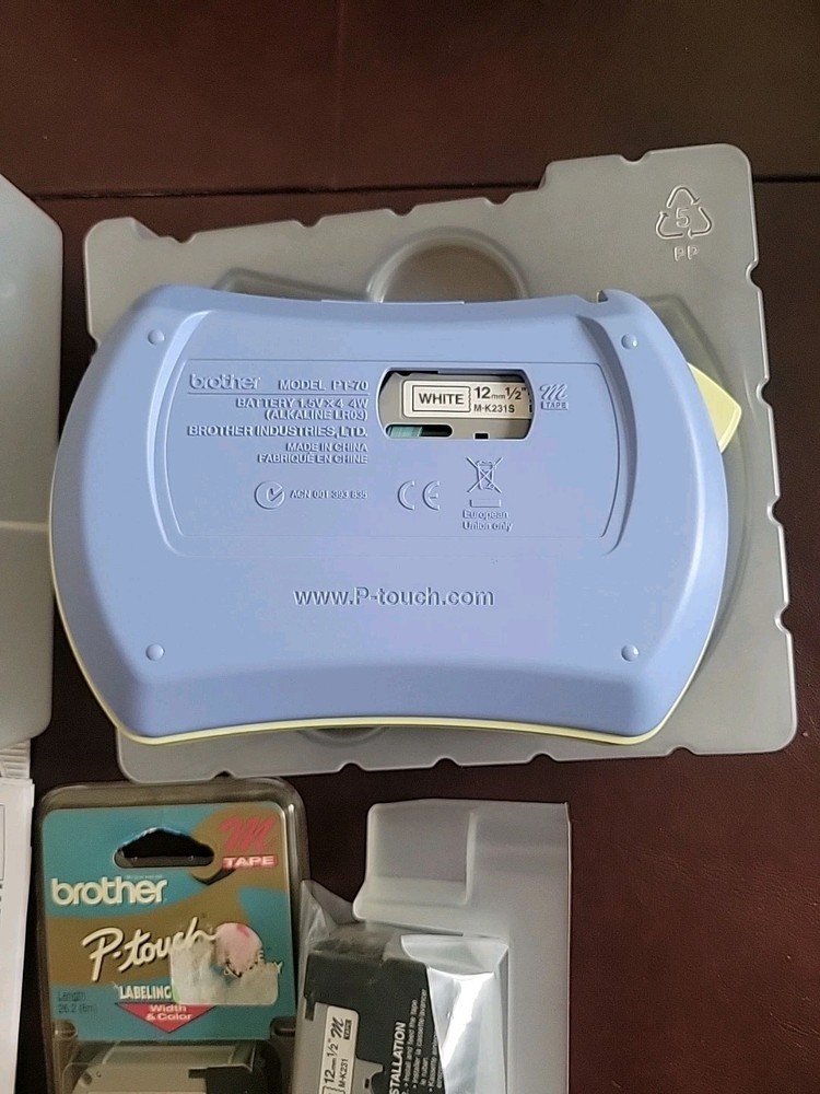 Brother P-Touch PT-70 Label Maker Printer & Storage Case ~Date/Time~ Tested! EUC