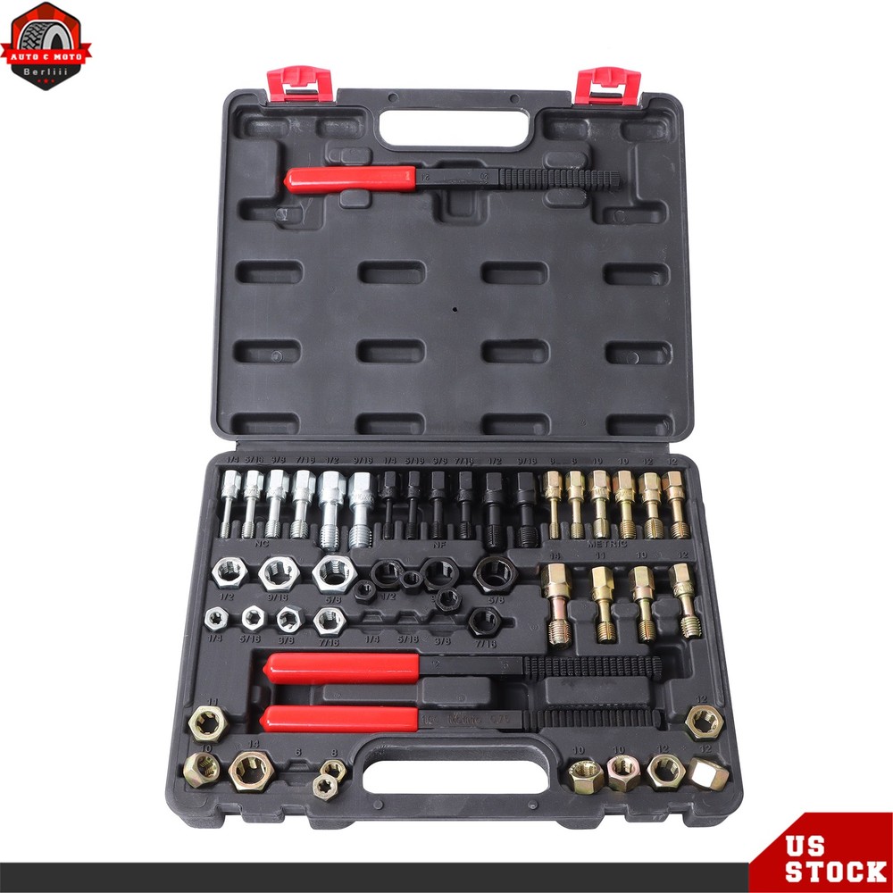 49Pcs Thread Repair Tool Set UNC UNF Metric Thread Restorer Tool Rethreading