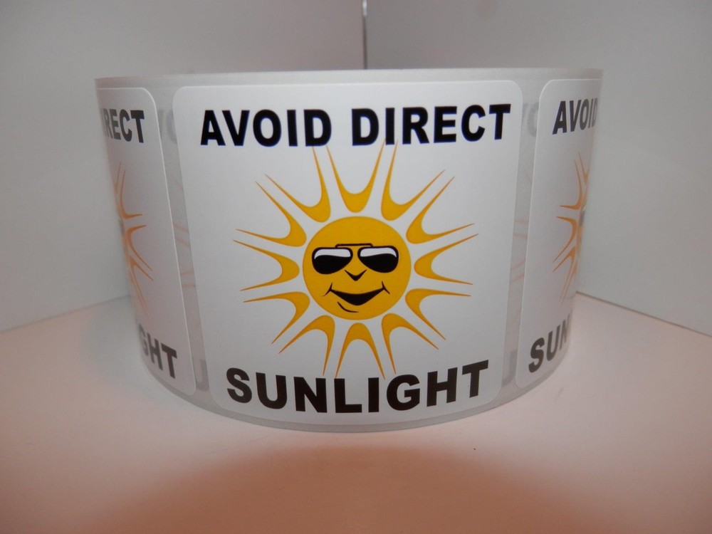 AVOID DIRECT SUNLIGHT 2x2 Warning Sticker Label  250/rl