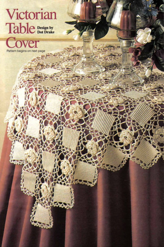 PRETTY Victorian Table Cover Doily/Crochet Pattern INSTRUCTIONS ONLY