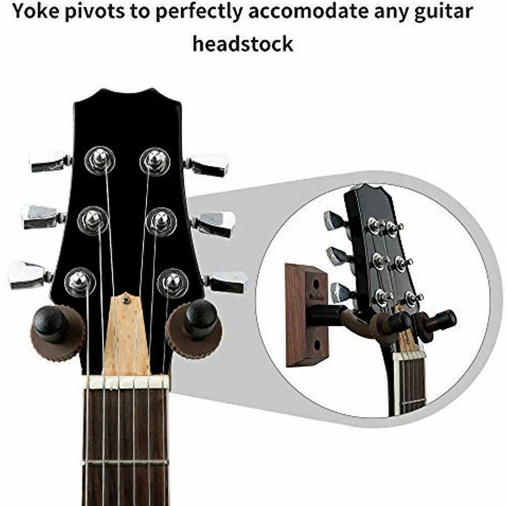 3-Pack Black Walnut Guitar Hanger Wall Mounts