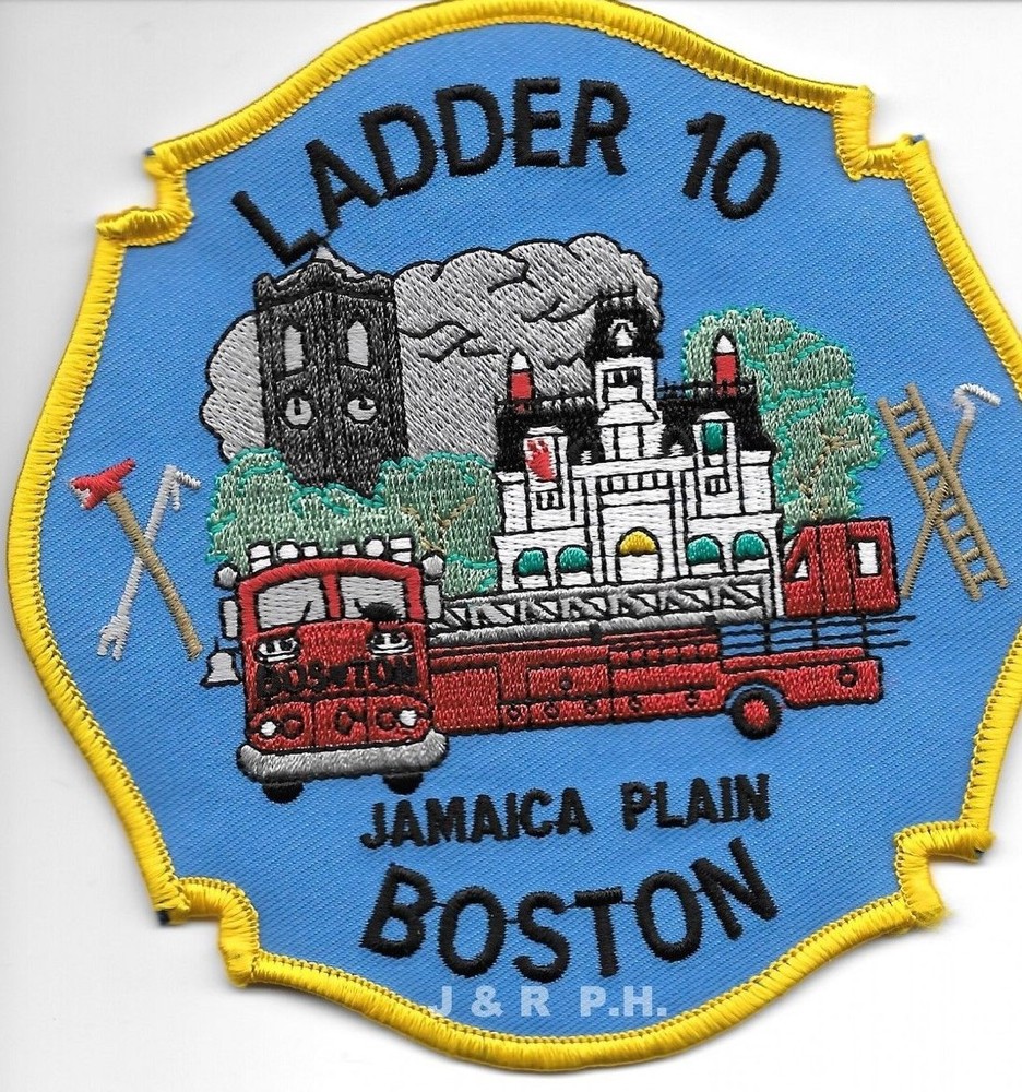 Boston  Ladder-10  "Jamaica Plain", MA (5" x 5" size) fire patch
