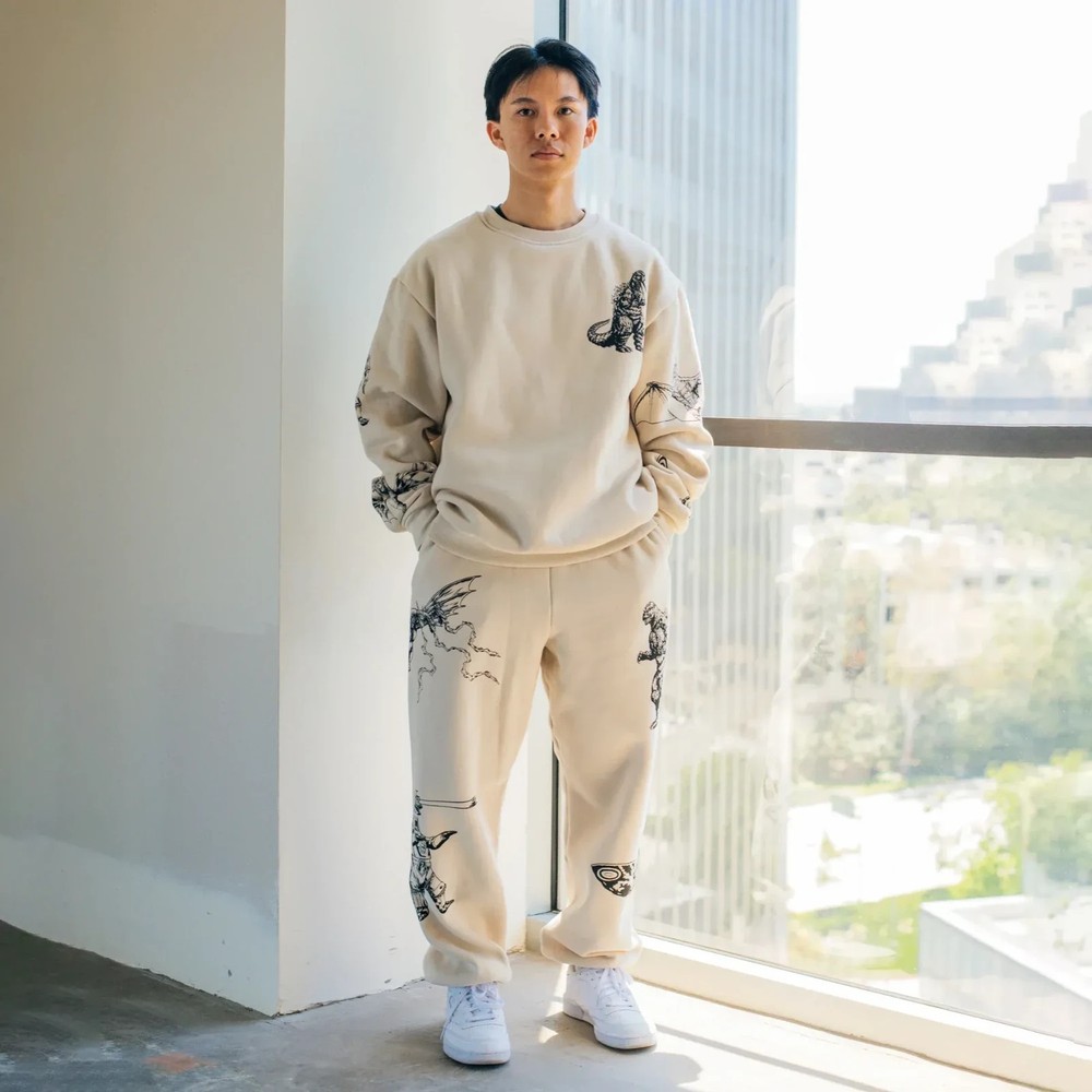 Godzilla Kaiju Print Sweatpants Designed by Toho, Large