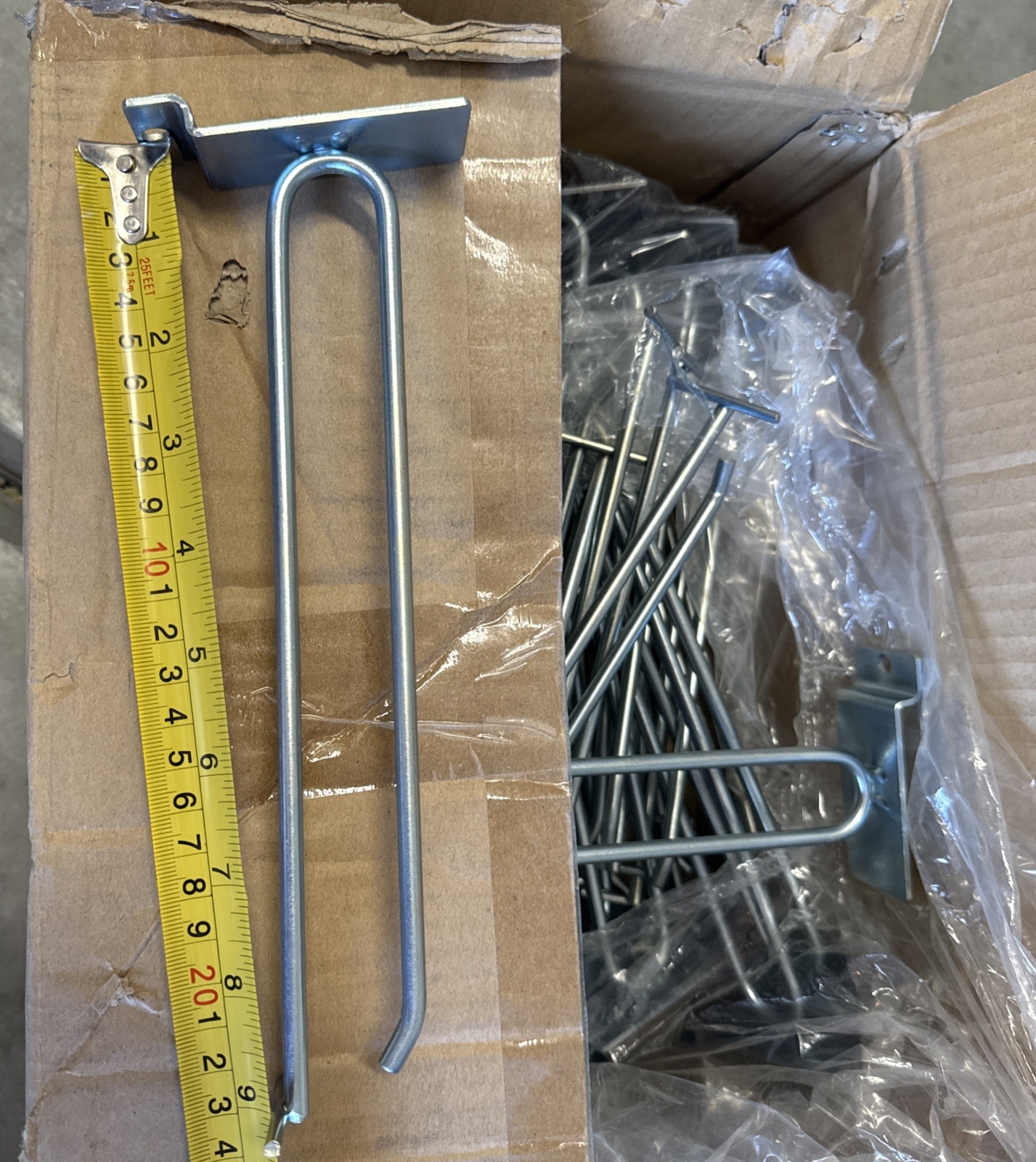 9” Heavy Duty White Slatwall Scanner Hooks Set of 10 Retail/garage Display