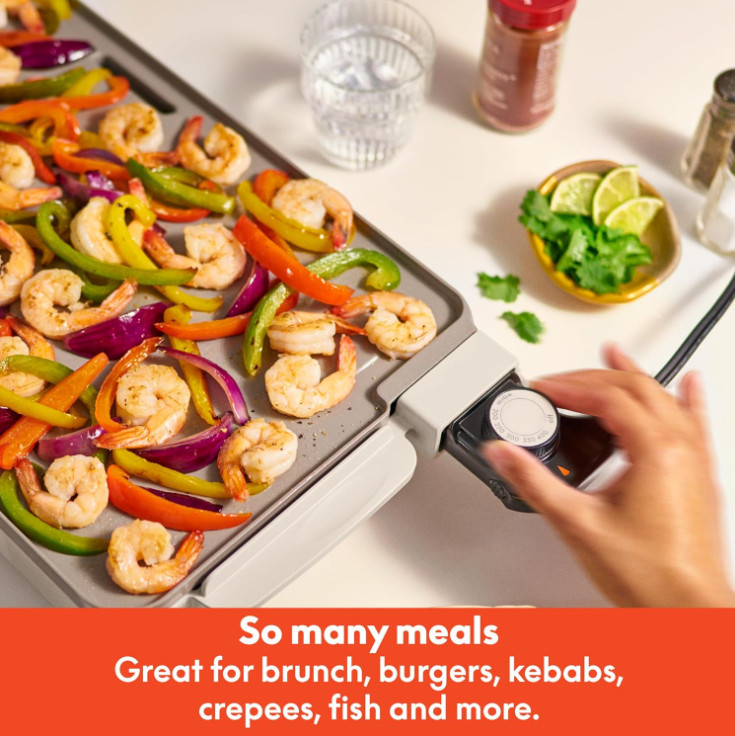 NEW - Electric Griddle with Warming Tray, Ceramic Nonstick Coating