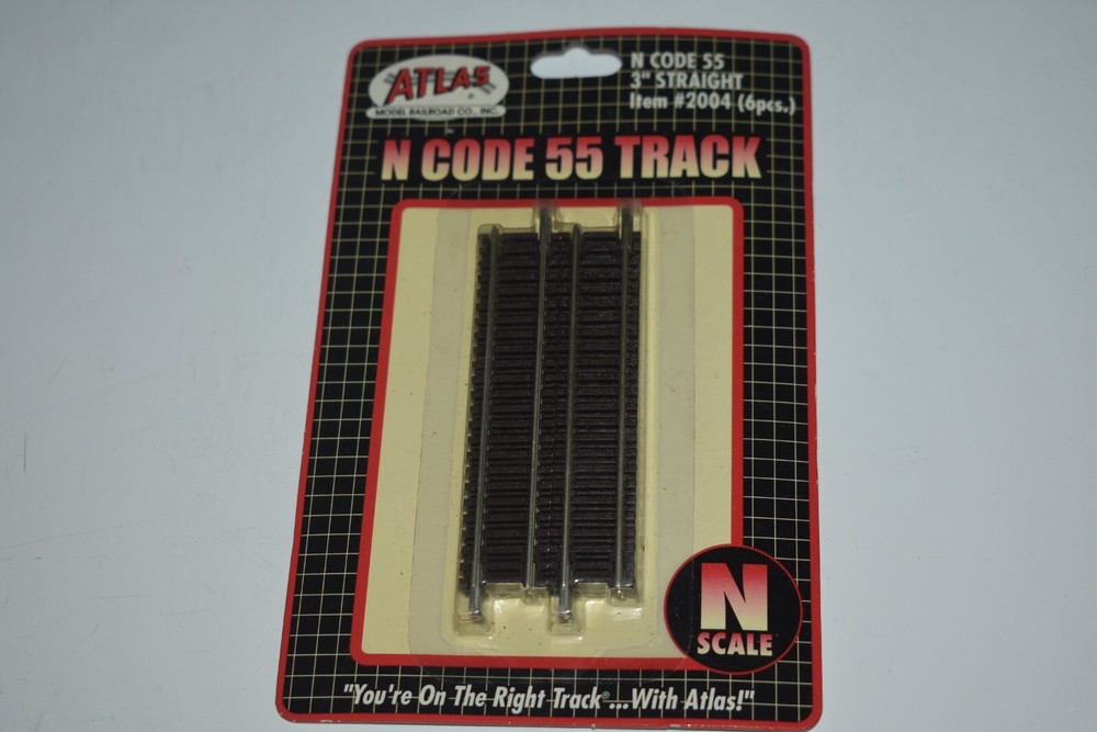 N Scale Atlas 2004 Code 55 Track 3" Straight 6 Pieces C48743